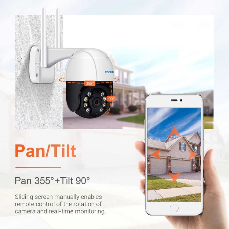 ESCAM QF218 1080P Pan / Tilt AI Humanoid Detection IP66 Waterproof WiFi IP Camera, Support ONVIF / Night Vision / TF Card / Two-way Audio, US Plug, NC1228AU, NC1228EU, NC1228UK, NC1228US ESCAM QF218 1080P Pan / Tilt AI Humanoid Detection IP66 Waterproof WiFi IP Camera, Support ONVIF / Night Vision / TF Card / Two-way Audio, US Plug, NC1228AU, NC1228EU, NC1228UK, NC1228US